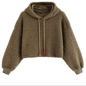 Fleece crop hoodie